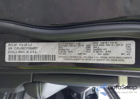 2023 Jeep Grand Cherokee Limited 4X4 from USA, damaged, VIN 1C4RJHBG3P8844297